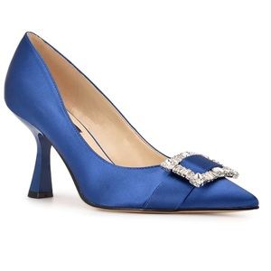 Blue Satin Pump